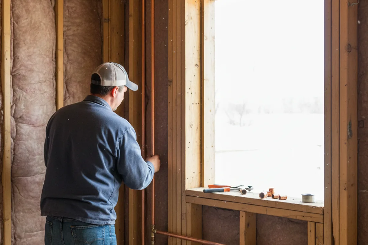 Licensed plumber running new copper supply lines in a Valley home